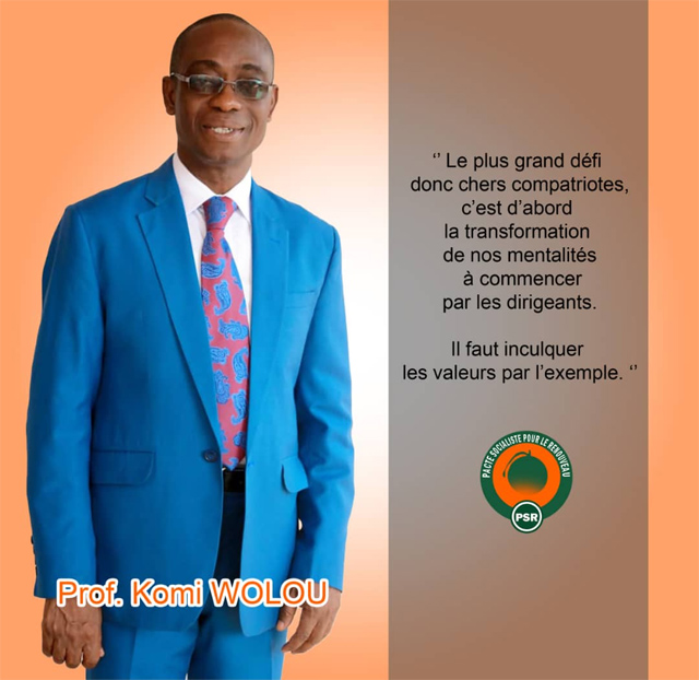 Présidentielle de 2020 : Prof Komi Wolou investi candidat du PSR