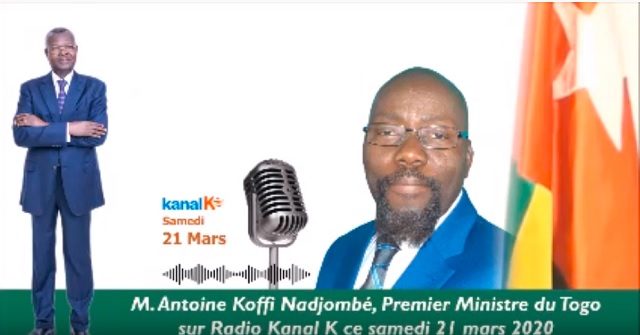 Antoine Nadjombé PM du Dr. Agbeyomé Kodjo au micro de Sylvain Amos