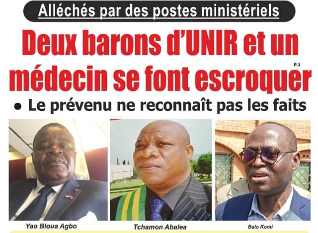 Alléchés par des postes ministériels : Deux barons d’UNIR et un médecin se font escroquer / Le prévenu ne reconnaît pas les faits