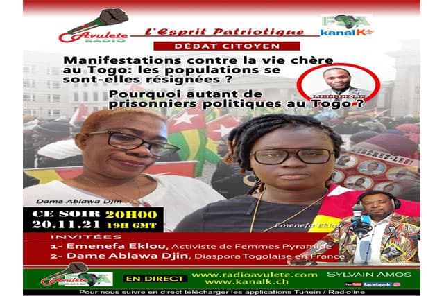 Fenêtre Sur l&rsquo;Afrique du 20 novembre 2021 sur radio Kanal K et radio Avulete