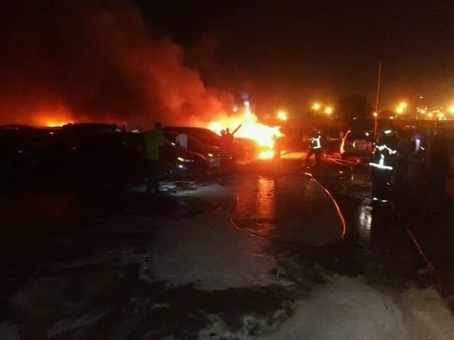 Togo-Incendie au TP3 : Plusieurs voitures parties en fumée