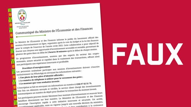 Togo : Un faux communiqué attribué au Ministère de l&rsquo;Economie déchaîne les plateformes numériques