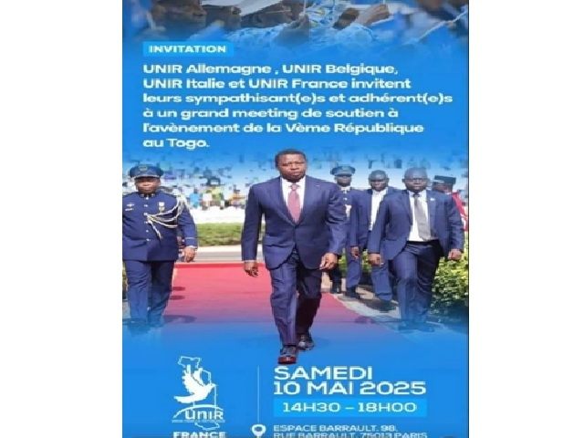 Togo/Mobilisation annoncée contre un meeting UNIR à Paris